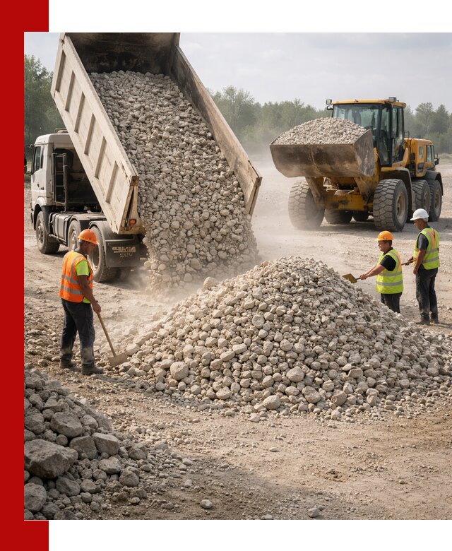 Доставка известнякового щебня фр. 40-70 в Тюмени