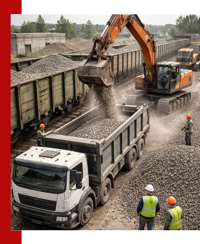 Железнодорожный щебень фракция 25–60 для поставок в Тюмени