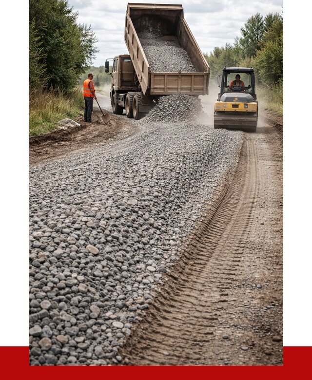 Щебень для отсыпки дороги в Тюмени от 2756 р. ПРОНЕРУДТюм