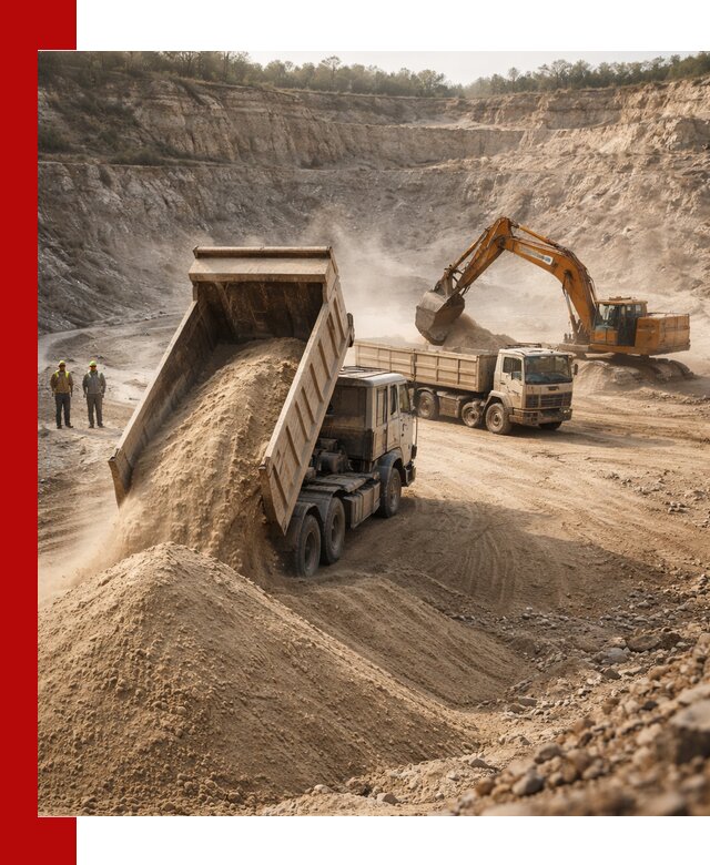 Карьерный песок навалом с доставкой в Тюмени