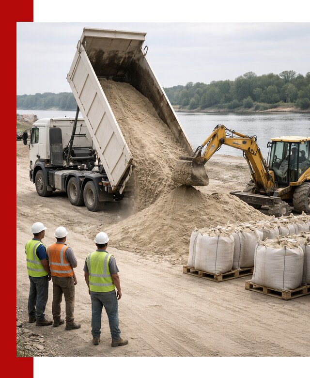Доставка речного песка в Тюмени самосвалами и погрузкой