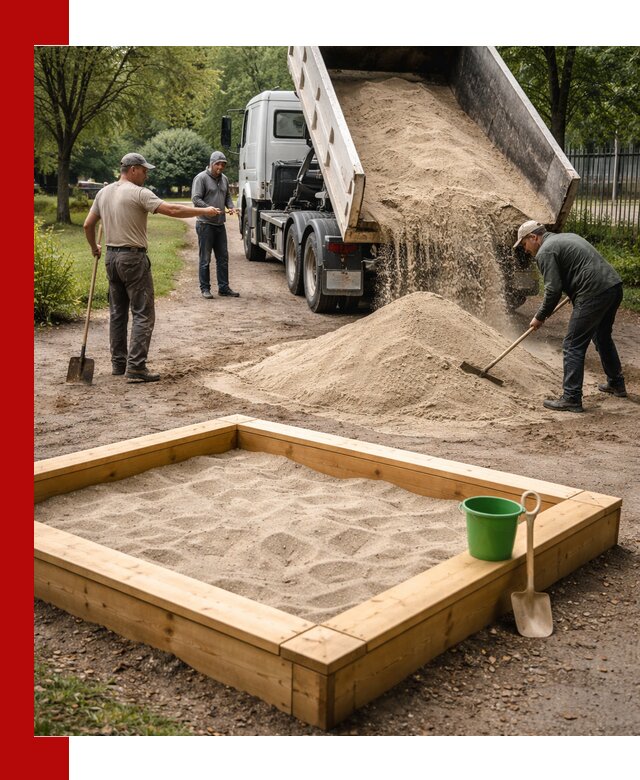 Песок для песочницы с доставкой в Тюмени недорого и чистый