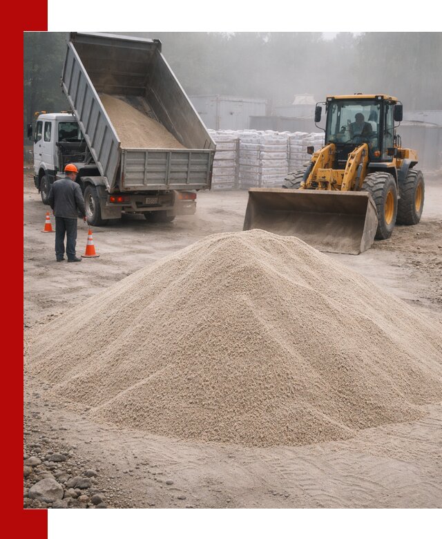 Кварцевый песок фракция 0–8 для стройработ в Тюмени
