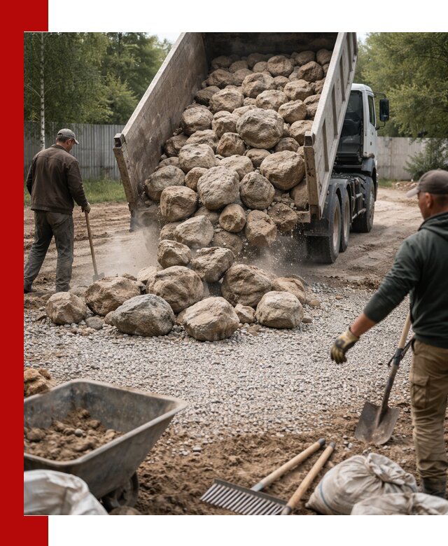 Доставка и укладка булыжника в Тюмени