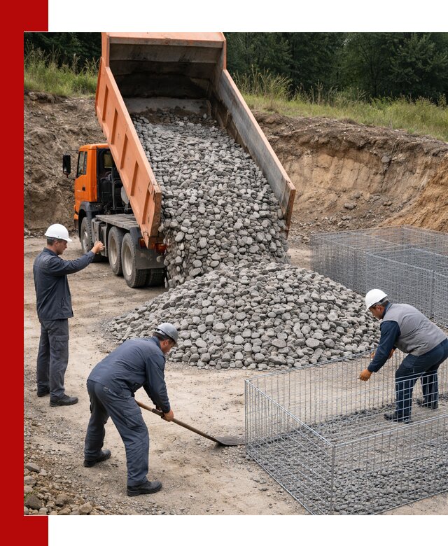 Камень для габионов с доставкой в Тюмени быстро и надёжно