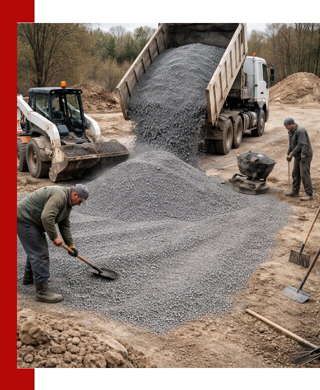 Отсев для подсыпки в Тюмени — доставка и подсыпка на участок