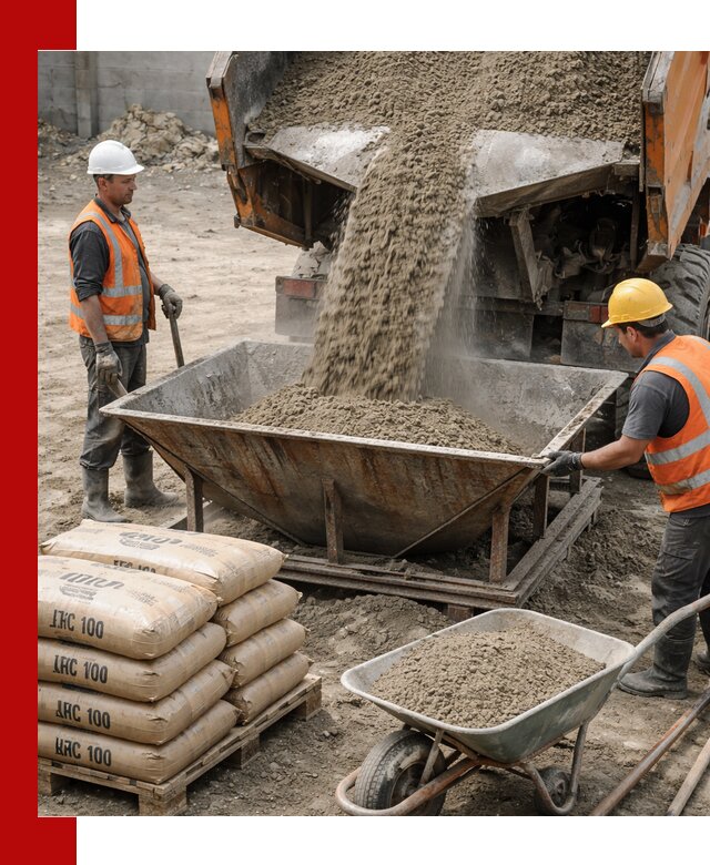 Доставка цементно-песчаной смеси М100 в Тюмени