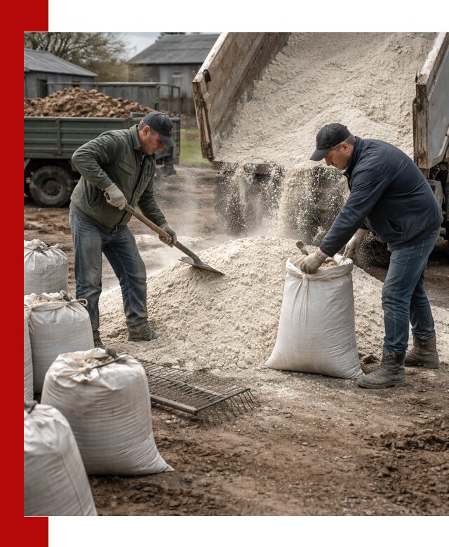 Доставка извести пушонки в Тюмени оптом и мелким оптом