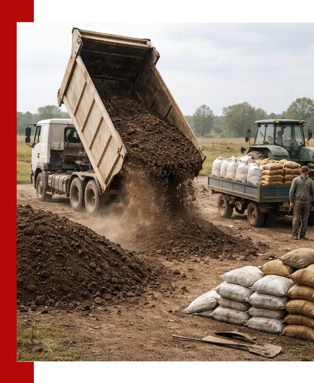 Доставка грунта и удобрений оптом в Тюмени для сельхоз и строительства