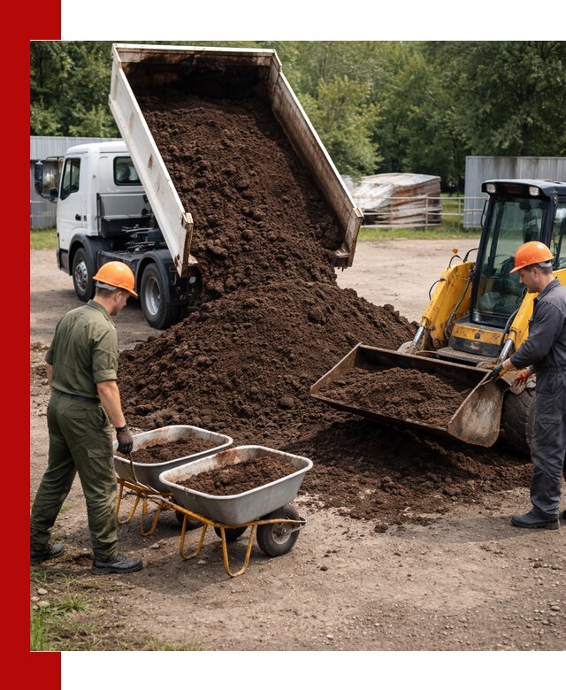 Доставка торфо-земляной смеси в Тюмени для огорода и ландшафта