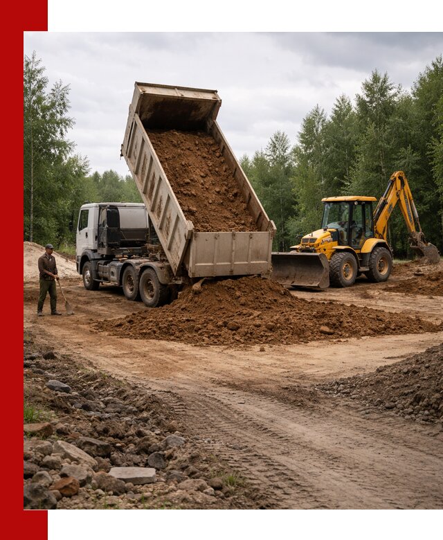 Доставка суглинка самосвалами в Тюмени подсыпка и планировка