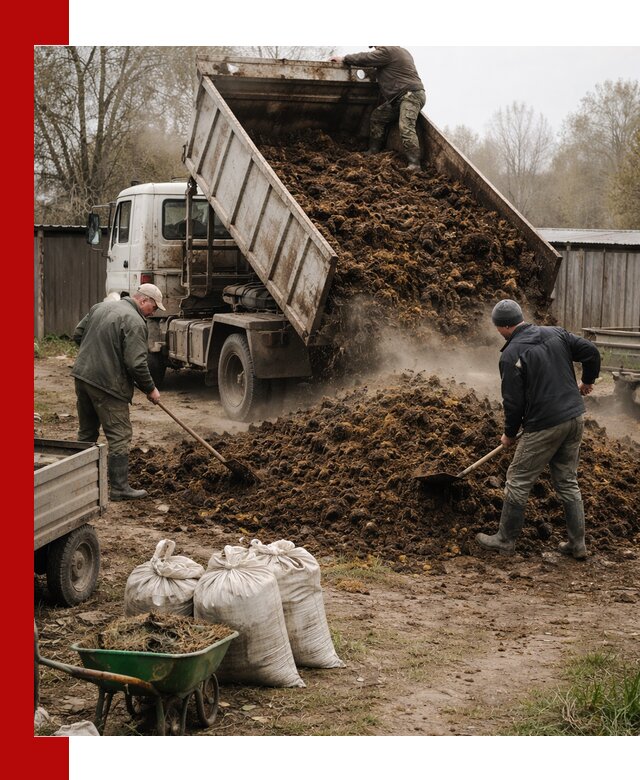Доставка коровьего навоза самосвалом в Тюмени