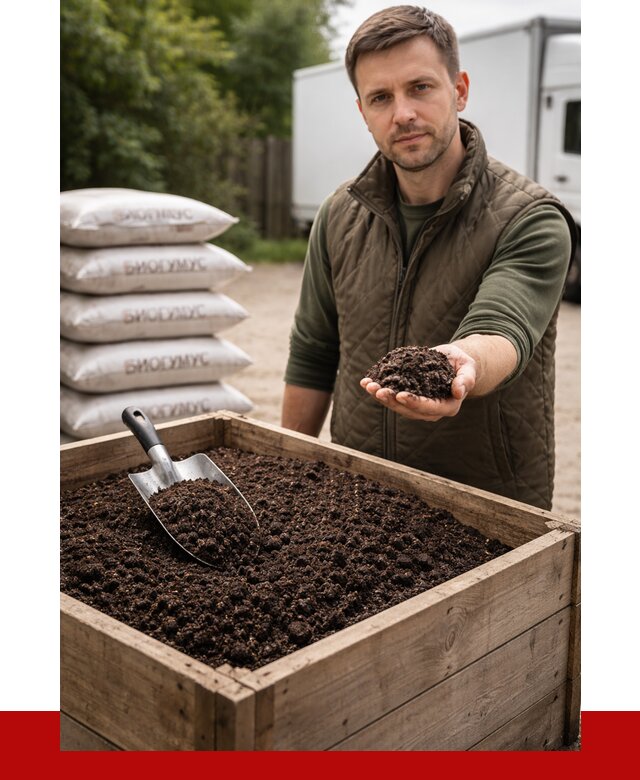 Купить биогумус в Тюмени с доставкой от 8676 р. за куб | ПРОНЕРУДТюм