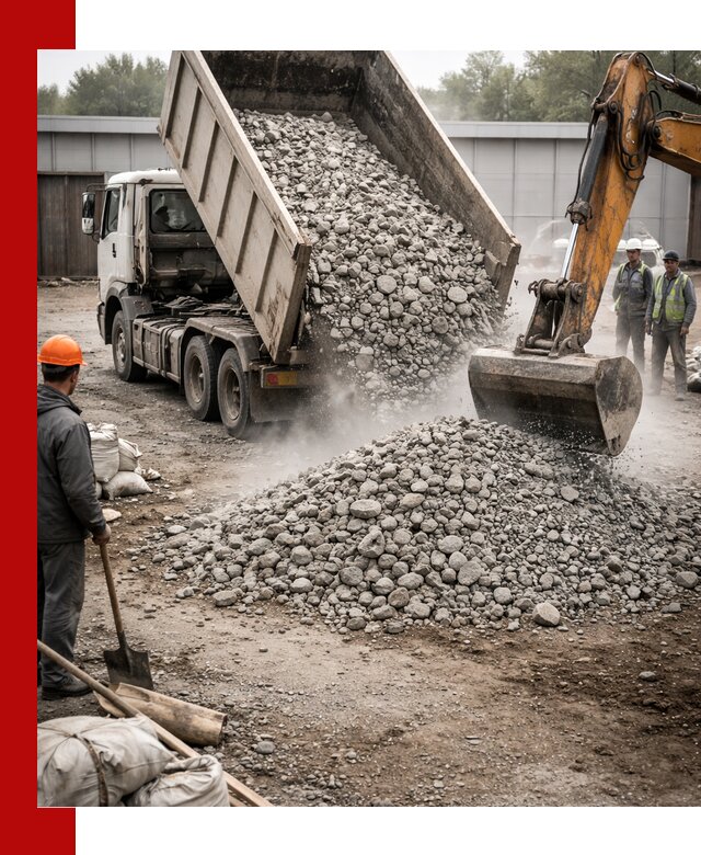 Доставка дробленого бетона в Тюмени оптом и в розницу