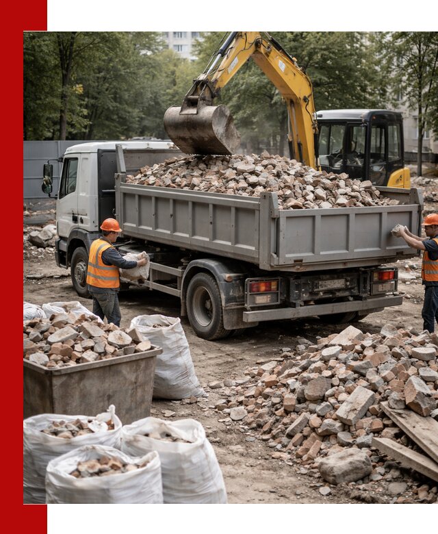 Вывоз строительного мусора в Тюмени с самосвалами и контейнерами