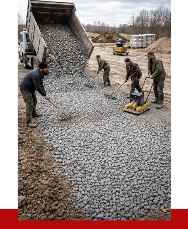Устройство щебеночной подушки в Тюмени от 4593 р. ПРОНЕРУДТюм