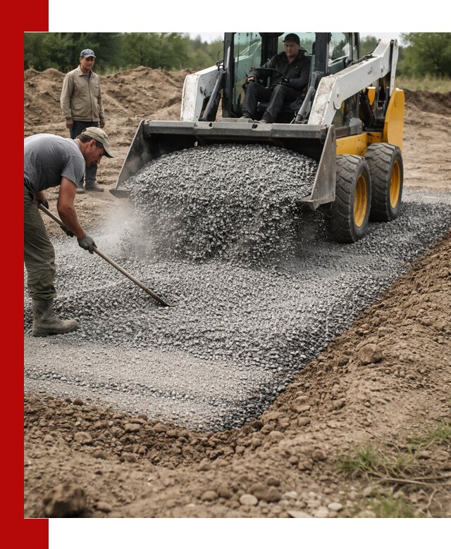 Устройство щебеночной подушки в Тюмени для дорог и фундаментов